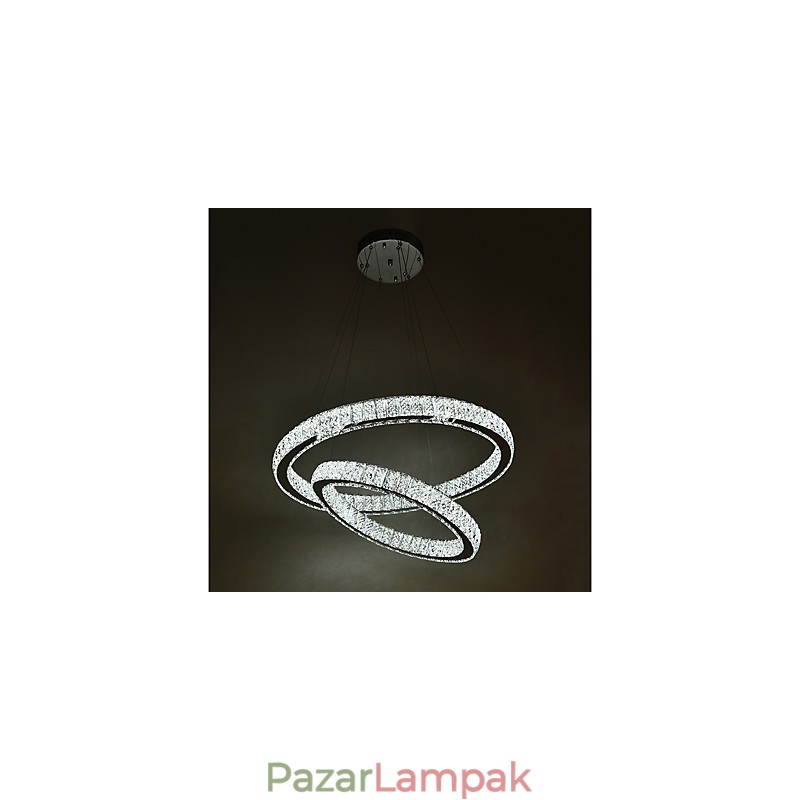 Beltéri kristálycsillár modern függesztékes mennyezeti lámpa szabályozható világító lámpa távirányítóval