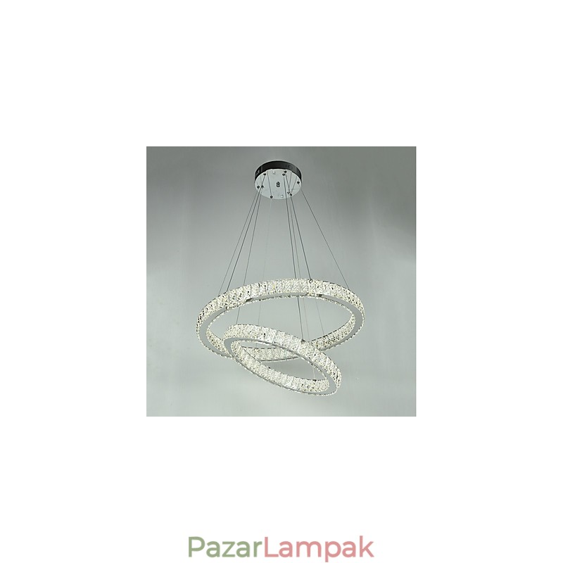 Beltéri kristálycsillár modern függesztékes mennyezeti lámpa szabályozható világító lámpa távirányítóval