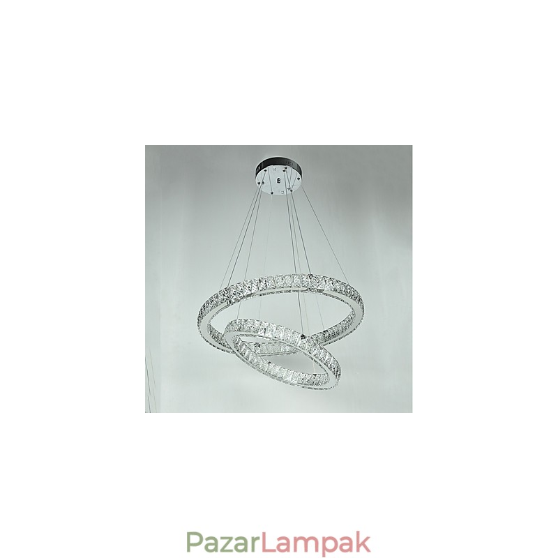 Beltéri kristálycsillár modern függesztékes mennyezeti lámpa szabályozható világító lámpa távirányítóval