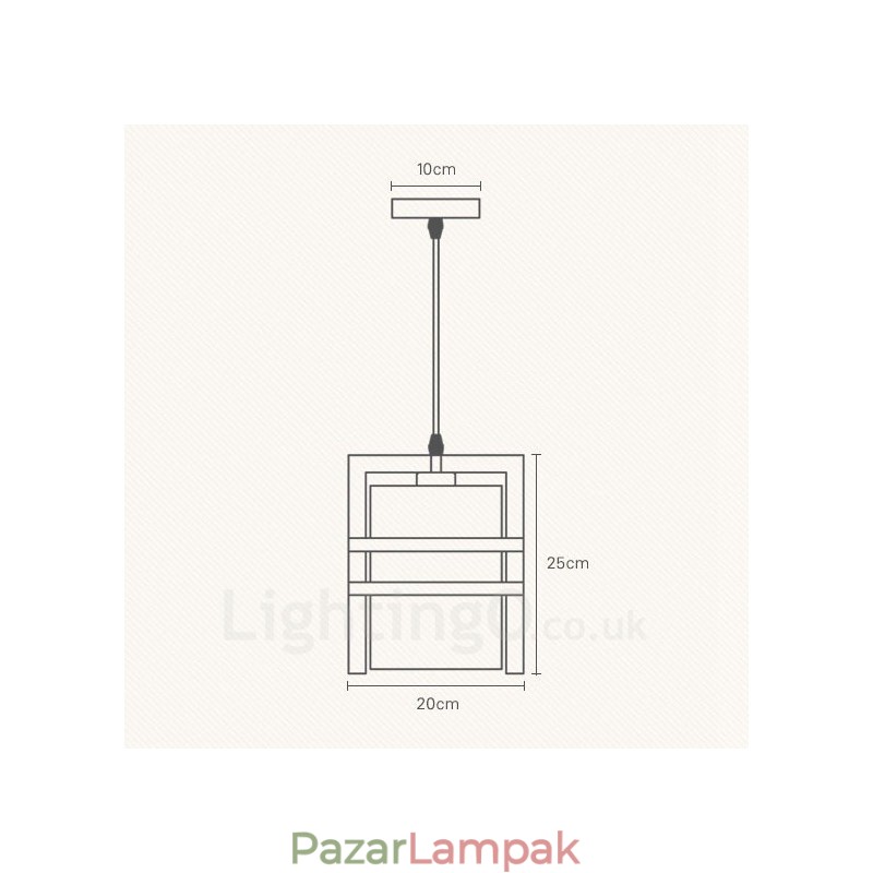1 Light Wood Retro Vintage függőlámpa szövet ernyővel