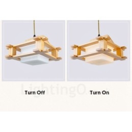 1 Világos fa Modern kortárs skandináv stílusú függőlámpa üvegernyővel