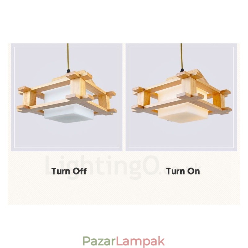 1 Világos fa Modern kortárs skandináv stílusú függőlámpa üvegernyővel