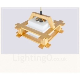 1 Világos fa Modern kortárs skandináv stílusú függőlámpa üvegernyővel