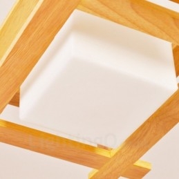 1 Világos fa Modern kortárs skandináv stílusú függőlámpa üvegernyővel