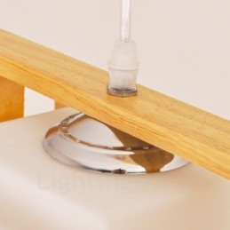 2 Világos fa Modern modern, skandináv stílusú függeszték, üvegernyővel