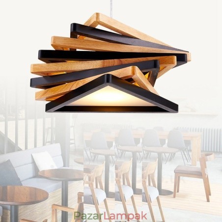 1 Light Wood Modern, kortárs függőlámpa fa ernyővel 1 Light Wood Modern, kortárs függőlámpa fa ernyővel