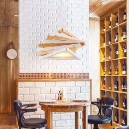 1 Light Wood Modern, kortárs függőlámpa fa ernyővel