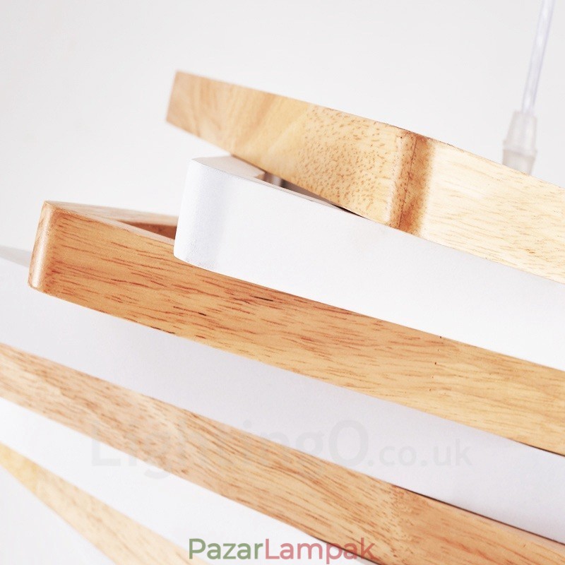 1 Light Wood Modern, kortárs függőlámpa fa ernyővel