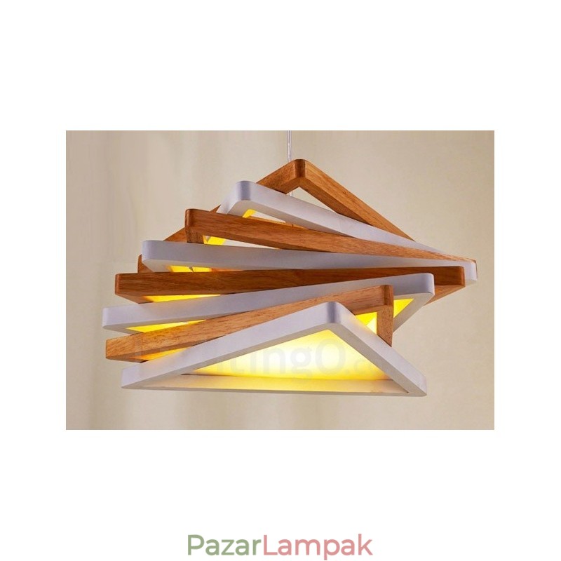 1 Light Wood Modern, kortárs függőlámpa fa ernyővel