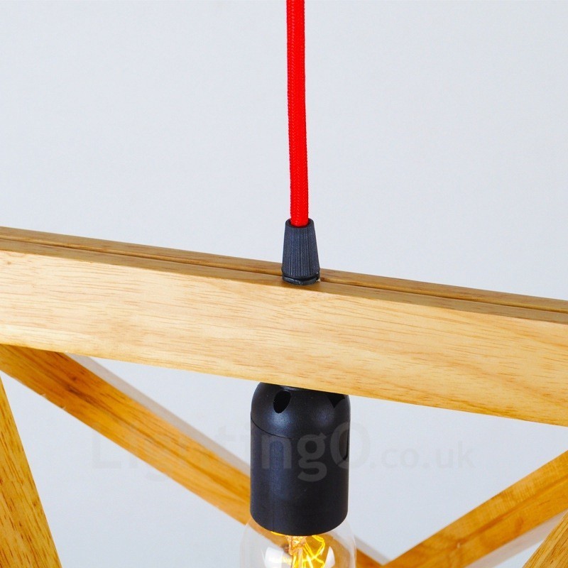 1 Light Wood Modern, kortárs függőlámpa fa ernyővel