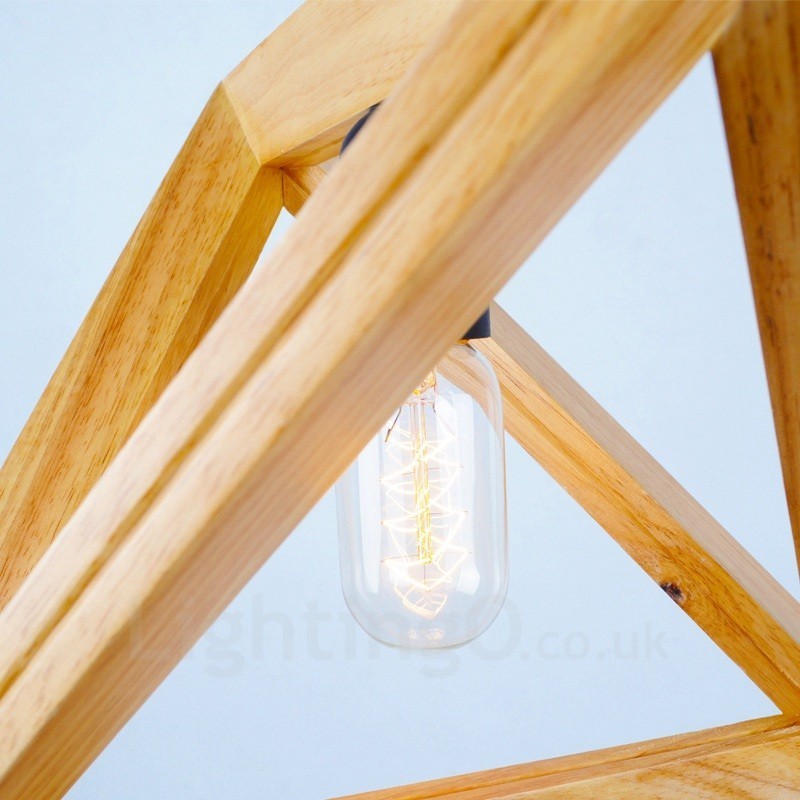 1 Light Wood Modern, kortárs függőlámpa fa ernyővel