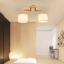 2 Light Wood Modern modern függeszték szövet ernyővel