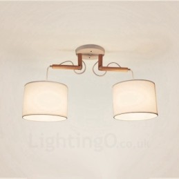 2 Light Wood Modern modern függeszték szövet ernyővel