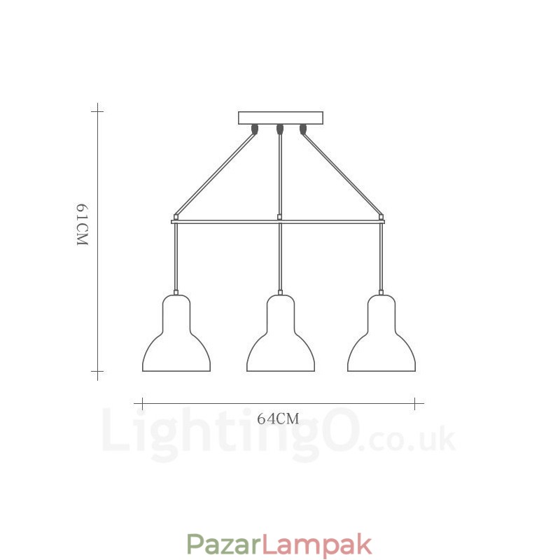 5 Light Wood Modern, kortárs függőlámpa vasernyővel