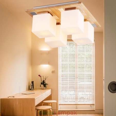 4 könnyű, modern, süllyesztett mennyezeti lámpa üvegernyővel