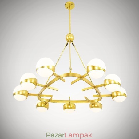 9 Könnyű, Modern modern, skandináv stílusú mennyezeti lámpák Rézbevonatú csillár arany és fehér golyós ernyővel 9 Könnyű, Modern modern, skandináv stílusú mennyezeti lámpák Rézbevonatú csillár arany és fehér golyós ernyővel