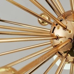 12 világos, modern, modern mennyezeti lámpa Rézbevonatú csillár fehér golyós üvegernyővel