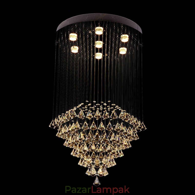 7 lámpa Modern kristály mennyezeti függőlámpa beltéri csillár világító lámpák lámpatestek