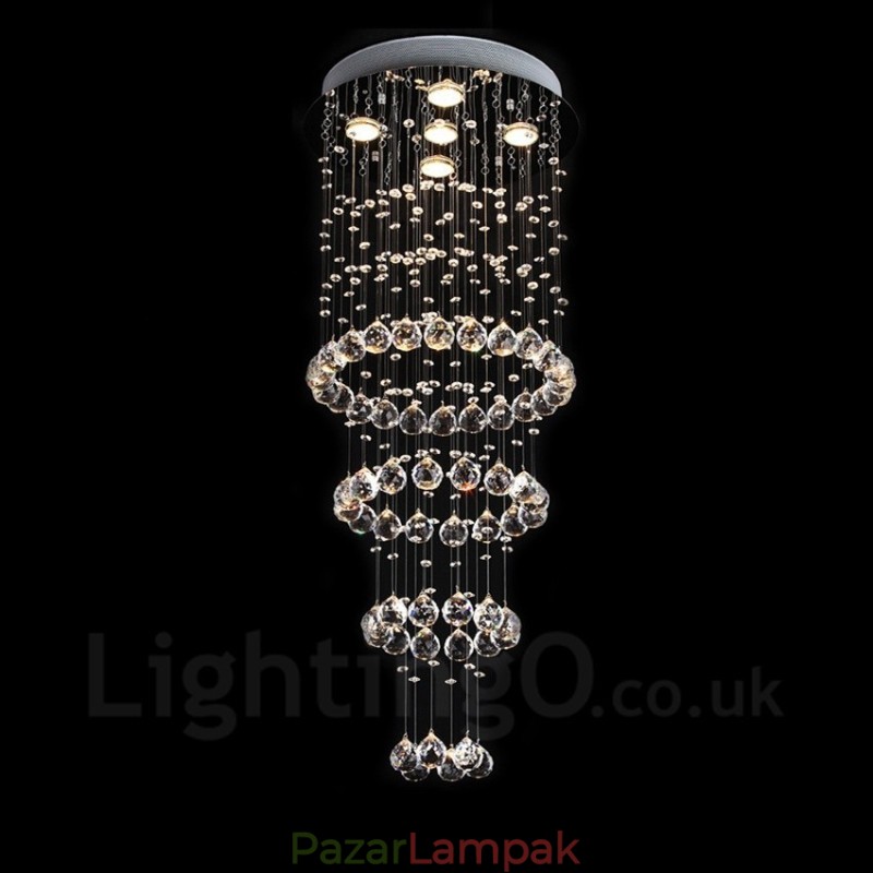 5 lámpa Modern kristály mennyezeti függőlámpa beltéri csillár világító lámpák lámpatestek