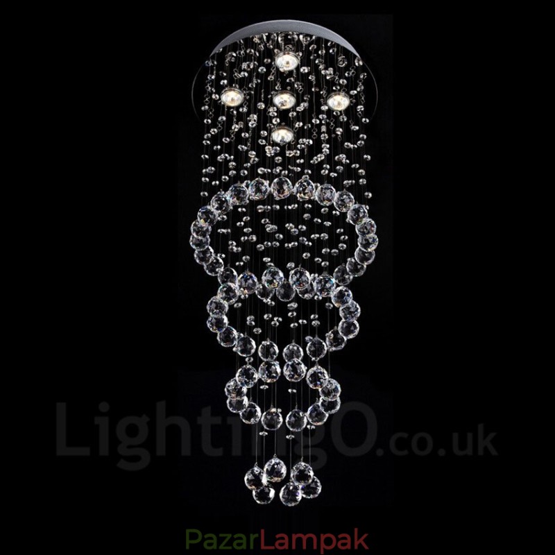 5 lámpa Modern kristály mennyezeti függőlámpa beltéri csillár világító lámpák lámpatestek