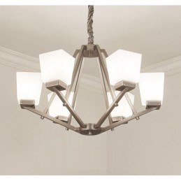 6 lámpás króm függőlámpa beltéri modern csillár otthoni függő lámpatestek üveg ernyőkkel