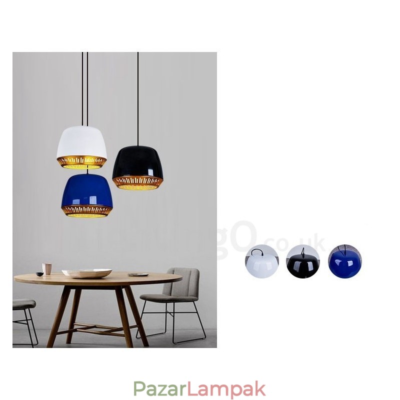1 Világos Modern modern függőlámpa fekete-fehér piros kék árnyalattal