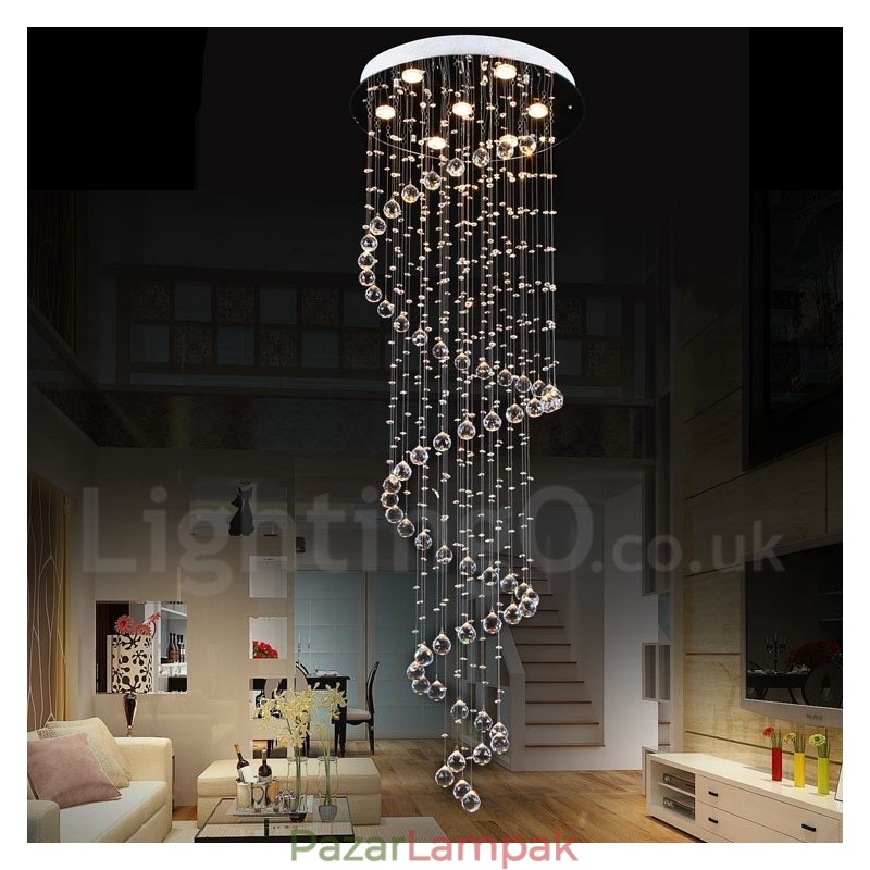 7 Lights Modern K9 kristály mennyezeti függeszték beltéri csillár világító lámpák lámpatestek
