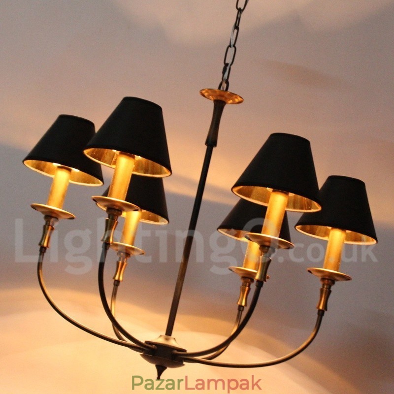 6 Világos rusztikus retro kortárs gyertya stílusú csillár