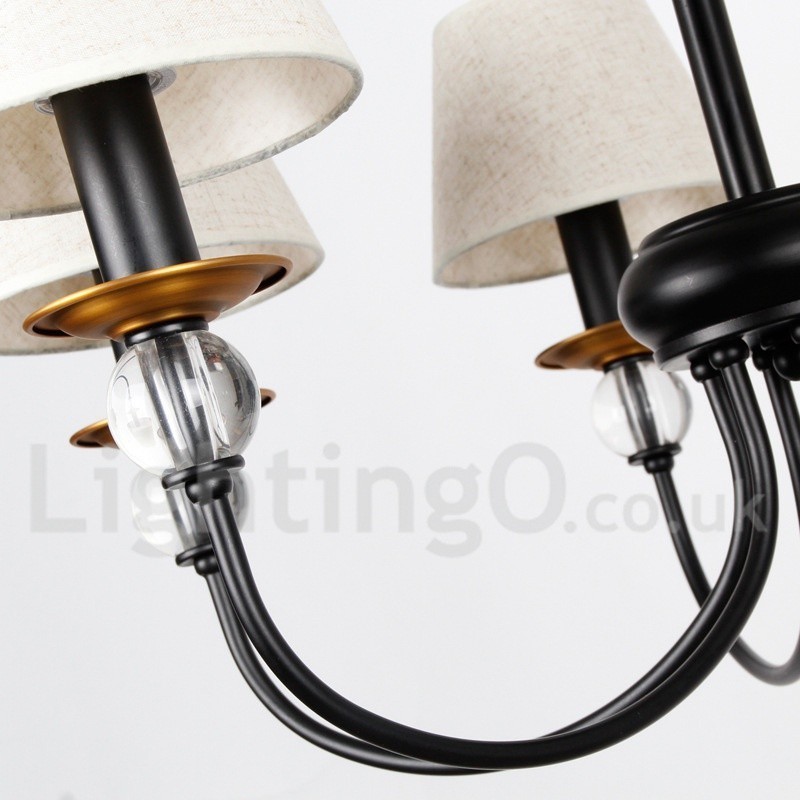 5 világos rusztikus retro fekete mediterrán stílusú kortárs gyertya stílusú csillár