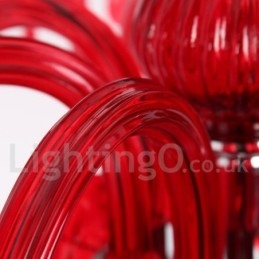 6 Világospiros K9 Crystal Candle stílusú csillár