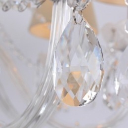 8 Világos fehér K9 kristály gyertya stílusú csillár