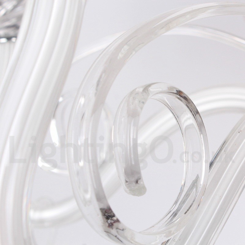 8 Világos fehér kortárs K9 kristály gyertya stílusú csillár