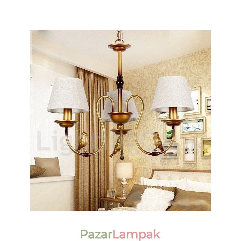 3 Világos, modern kortárs rusztikus retro gyertya stílusú csillár