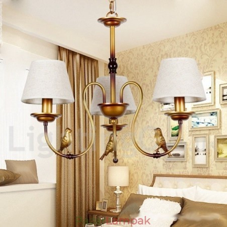 3 Világos, modern kortárs rusztikus retro gyertya stílusú csillár