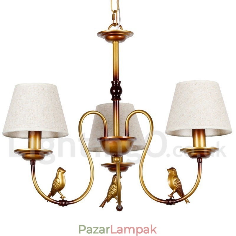 3 Világos, modern kortárs rusztikus retro gyertya stílusú csillár