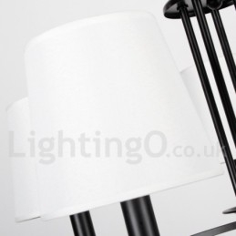 12 világos retro fekete mediterrán stílusú rusztikus kortárs gyertya stílusú csillár