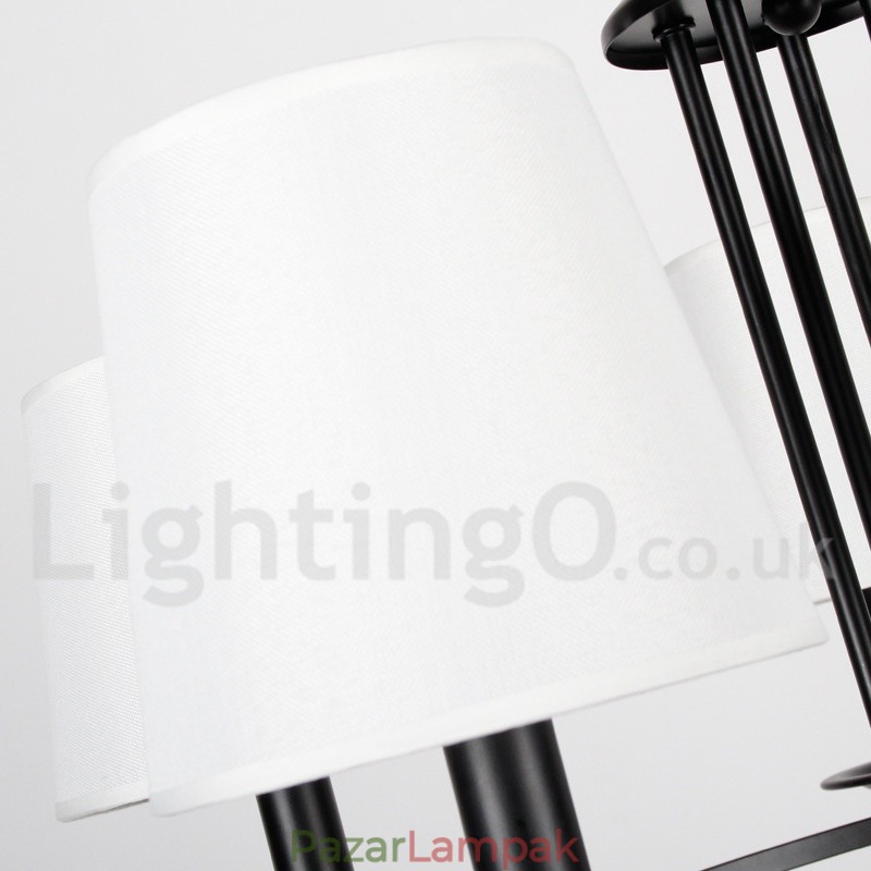 12 világos retro fekete mediterrán stílusú rusztikus kortárs gyertya stílusú csillár