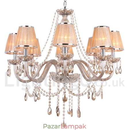 8 Világos K9 kristály gyertya stílusú csillár