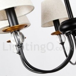 8 világos rusztikus retro fekete mediterrán stílusú kortárs gyertya stílusú csillár