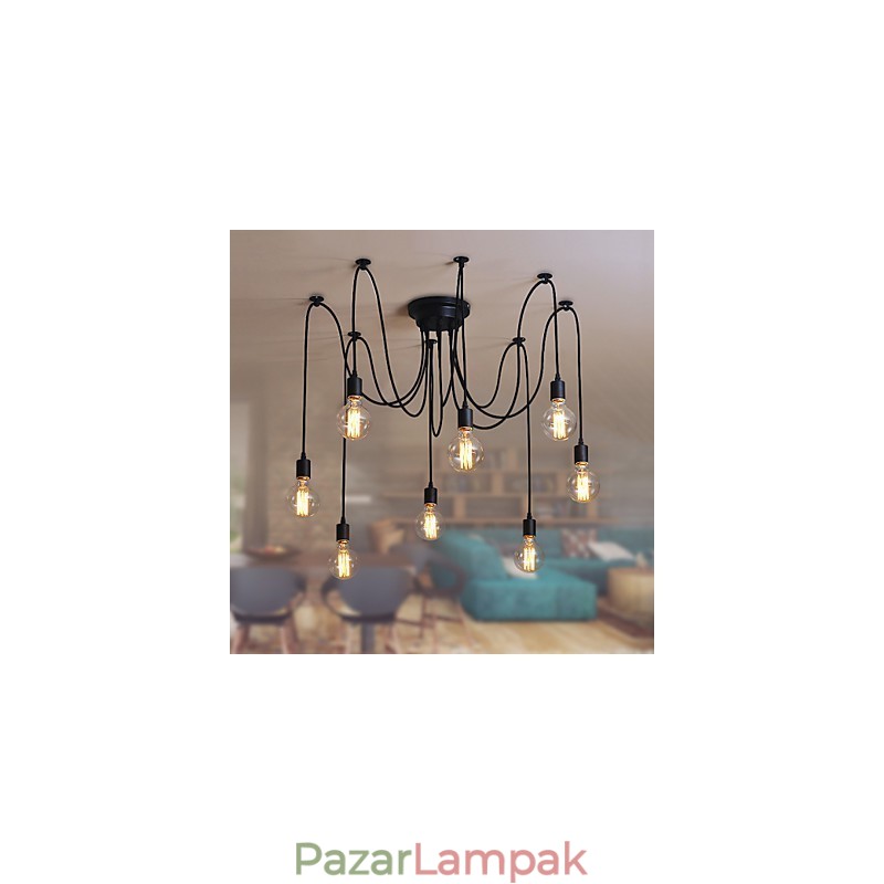 8 Fény Csillár Függeszték Hagyományos Klasszikus Retro Metal