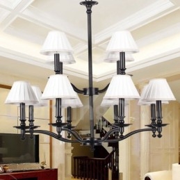 12 Light Retro 2 rétegű nagy csillár gyertya stílusú csillár