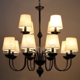 12 világos rusztikus 2 szintes retro kortárs gyertya stílusú csillár