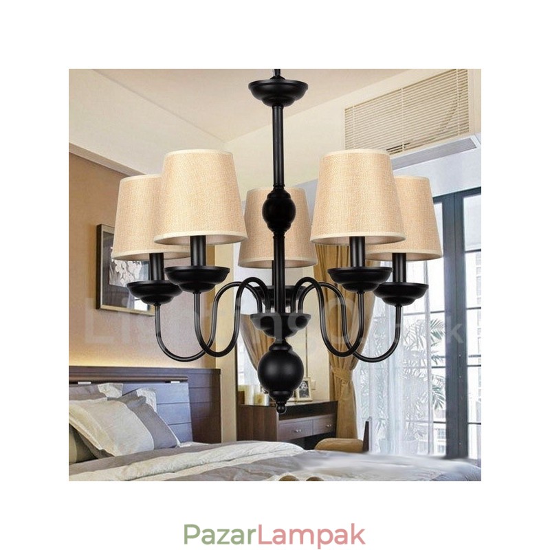 5 Világos rusztikus retro kortárs gyertya stílusú csillár