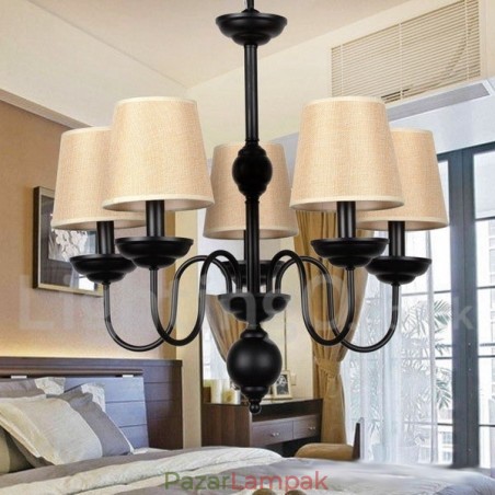 5 Világos rusztikus retro kortárs gyertya stílusú csillár