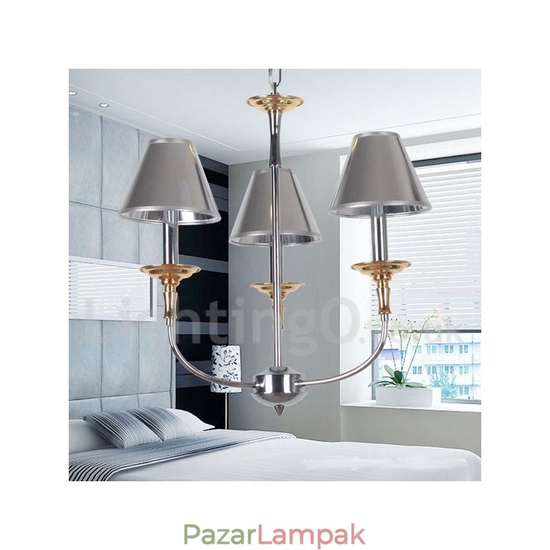 3 Világos, modern, modern króm gyertya stílusú csillár