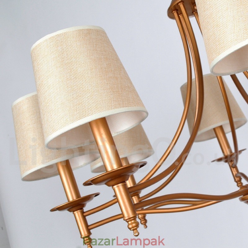 6 Világos rusztikus retro mediterrán stílusú gyertya stílusú csillár