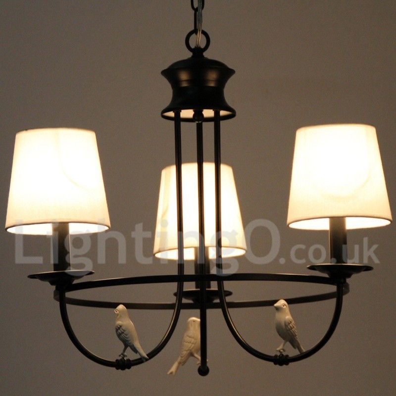 3 világos retro fekete mediterrán stílusú rusztikus, kortárs gyertya stílusú csillár