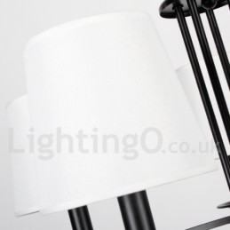 3 világos retro fekete mediterrán stílusú rusztikus, kortárs gyertya stílusú csillár