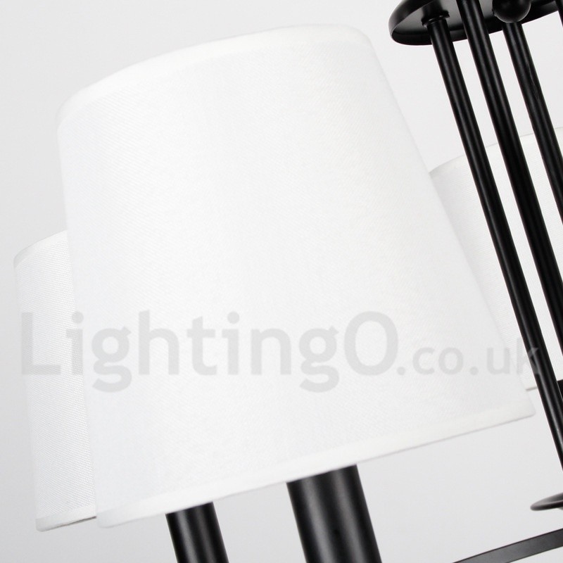 3 világos retro fekete mediterrán stílusú rusztikus, kortárs gyertya stílusú csillár