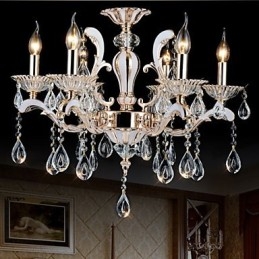 Európai stílusú luxus Candle Crystal Pendant cink ötvözet lámpák